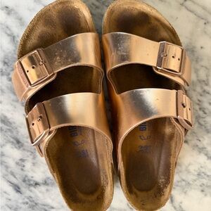 Birkenstock Rose Gold Metallic Sandals